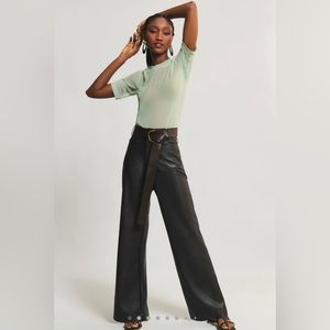 Colette Wide-Leg Faux Leather Pants